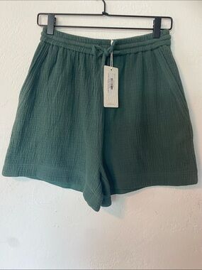 FRNCH Paris Teal Nerline Woven Shorts